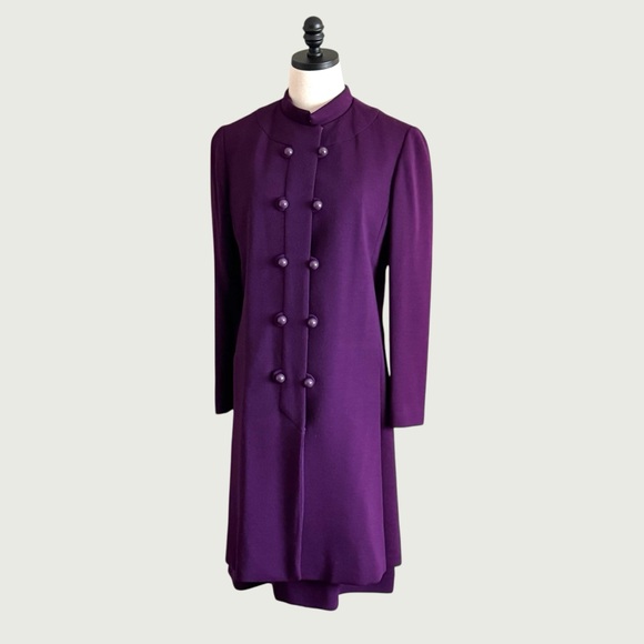 vintage mod 60s Rona shift dress coat set wool size medium - Picture 4 of 16
